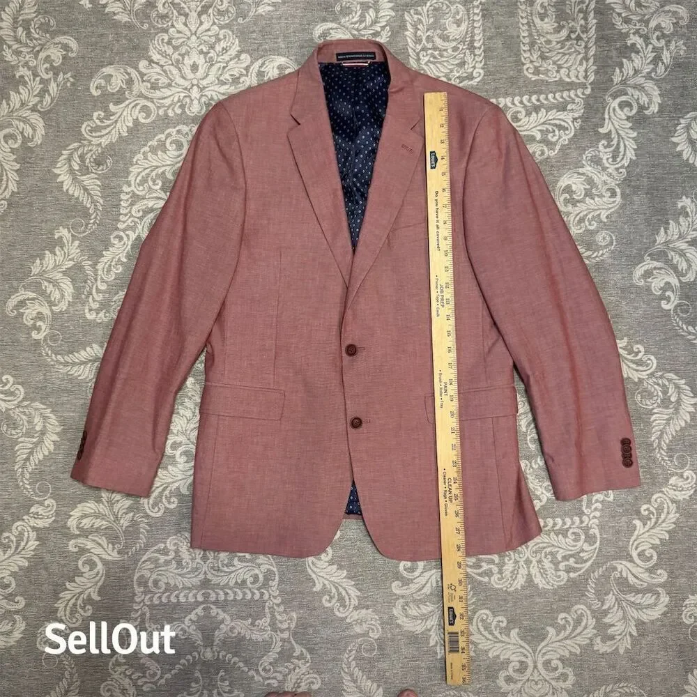 Tommy Hilfiger Men's Pink Blazer Tailored Formal Sport Coat
